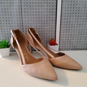 CK tan high heels